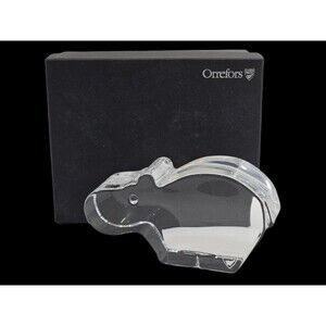 Orrefors Zoo Collection 6534715 Hippopotamus Hippo‎ Clear Crystal Figurine EUC
